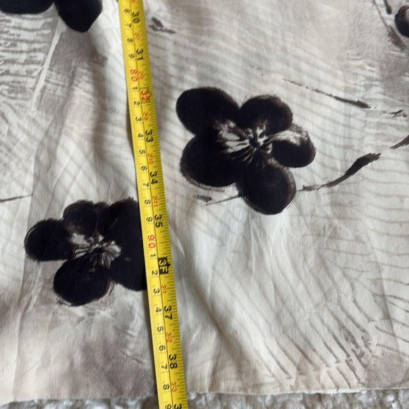 Max Mara sleeveless lined sheath dress cream with black and brown flowers - Picture 15 of 16